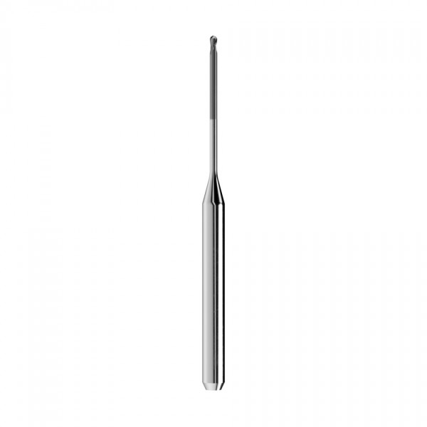 solid carbide ballnose end mill Ø1mm, optimized for machining zirconium oxide