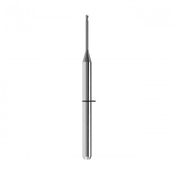 solid carbide ballnose end mill Ø1mm, optimized for machining CoCr, titanium