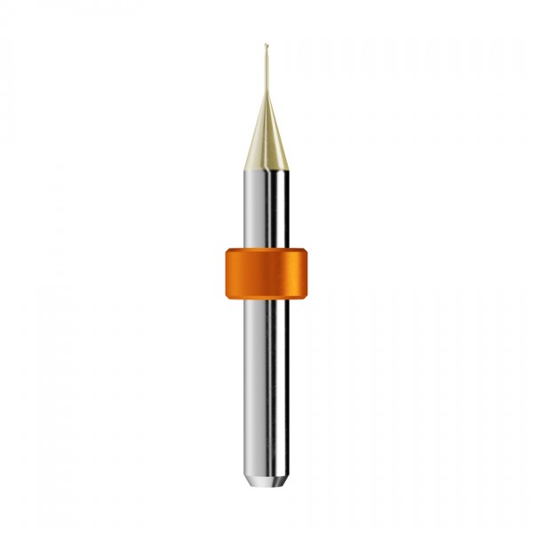 solid carbide ballnose end mill Ø0,6mm, optimized for machining zirconium oxide, PMMA