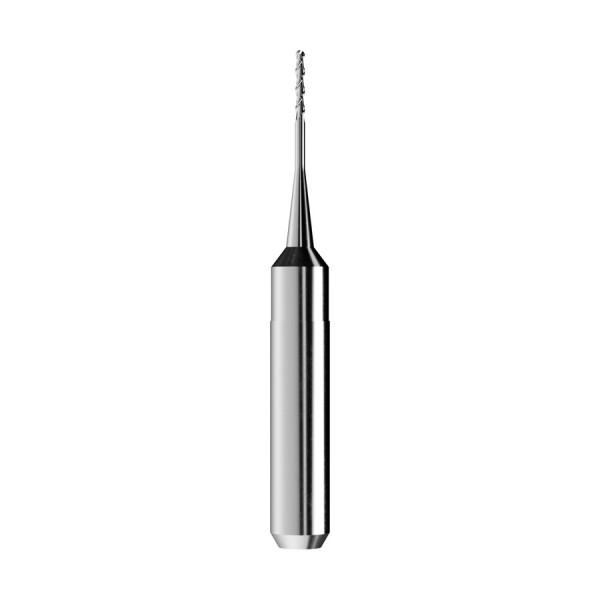 solid carbide ballnose end mill Ø1mm, optimized for machining zirconium oxide