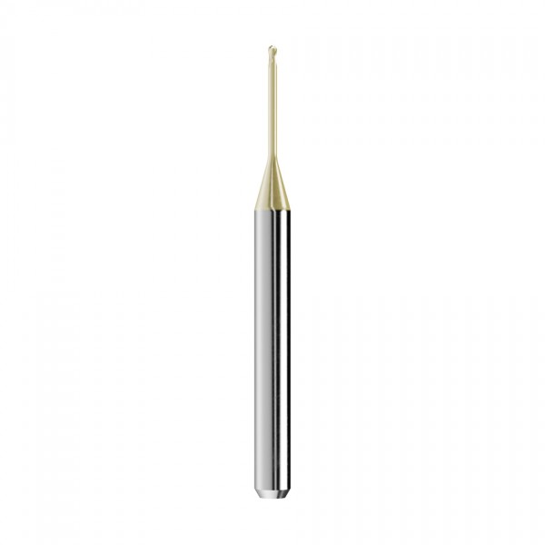 solid carbide ballnose end mill Ø1mm, optimized for machining zirconium oxide