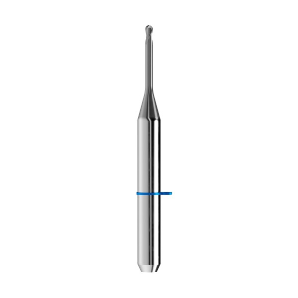 solid carbide ballnose end mill Ø1mm, optimized for machining CoCr