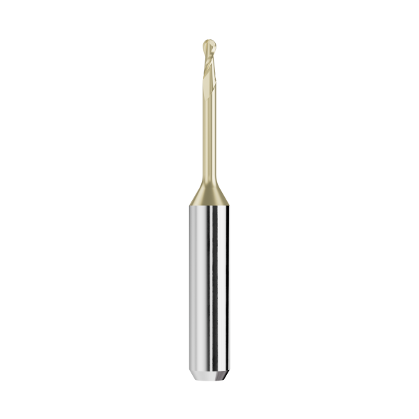 solid carbide ballnose end mill Ø2,0mm, optimized for machining zirconium oxide, PMMA, wax