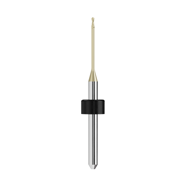 solid carbide ballnose end mill Ø1,0mm, optimized for machining zirconium oxide, PMMA, wax