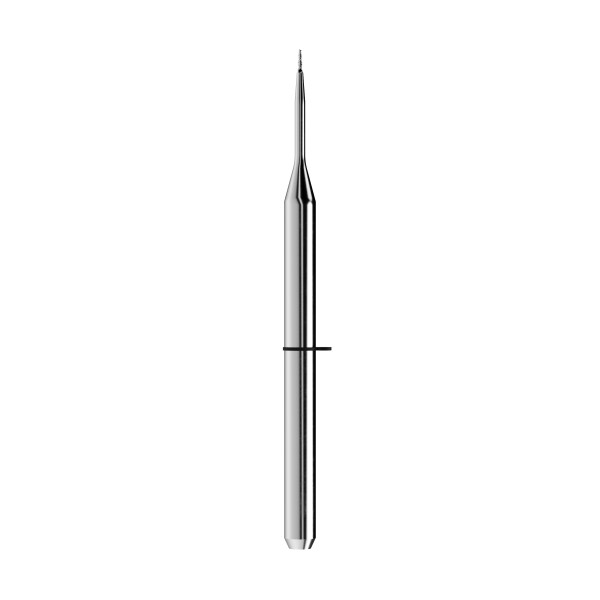 solid carbide ballnose end mill Ø0,3mm, optimized for machining zirconium oxide, PMMA, wax