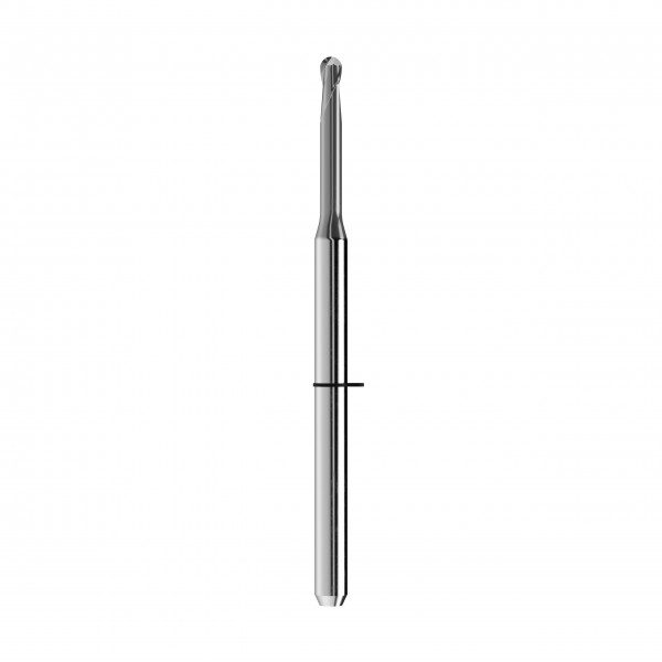 solid carbide ballnose end mill Ø2mm, optimized for machining CoCr, titanium