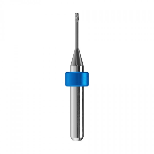 solid carbide torus end mill Ø2mm, optimized for machining titanium, CoCr