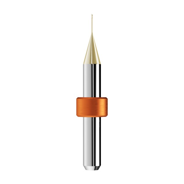 solid carbide ballnose end mill Ø0,6mm, optimized for machining PMMA, PEEK, wax
