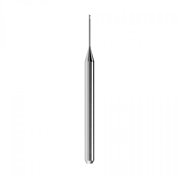 solid carbide ballnose end mill Ø0,6mm, optimized for machining zirconium oxide, PMMA, wax
