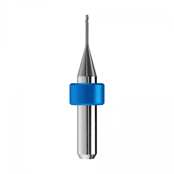 solid carbide torus end mill Ø1mm, optimized for machining titanium, CoCr