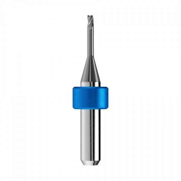 solid carbide torus end mill Ø2mm, optimized for machining titanium, CoCr