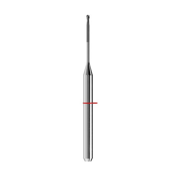 solid carbide ballnose end mill Ø1mm, optimized for machining zirconium oxide