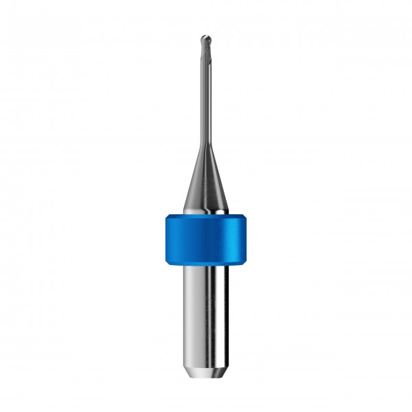 solid carbide ballnose end mill Ø1,5mm, optimized for machining CoCr, titanium