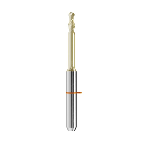 solid carbide ballnose end mill Ø2mm, optimized for machining zirconium oxide