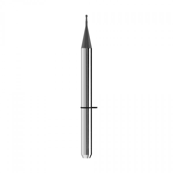 solid carbide ballnose end mill Ø0,6mm, optimized for machining zirconium oxide, PMMA, PEEK