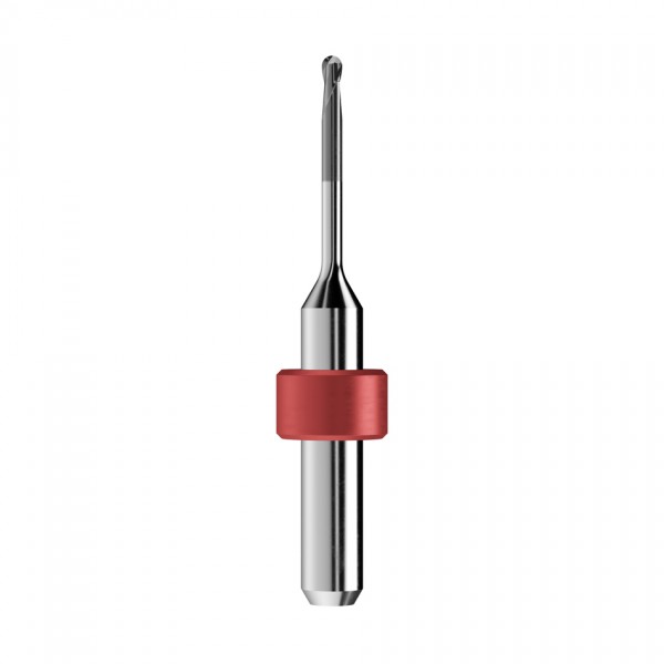 solid carbide ballnose end mill Ø2mm, optimized for machining zirconium oxide