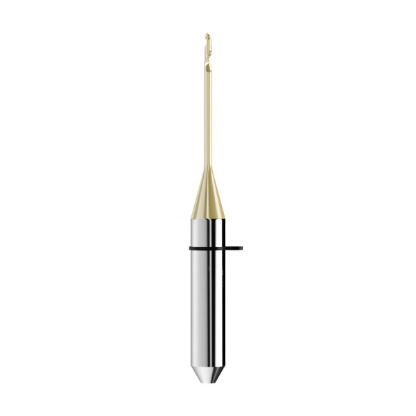 solid carbide ballnose end mill Ø1,0mm, optimized for machining PMMA, PEEK, wax