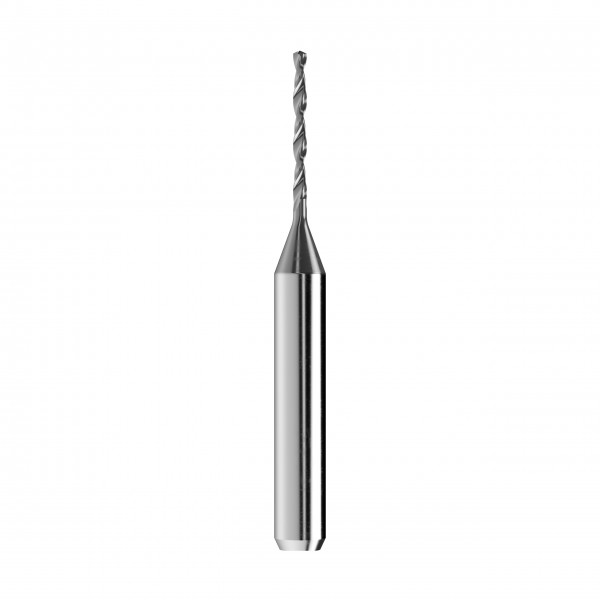 solid carbide twist drill Ø1,6mm, optimized for machining CoCr, titanium