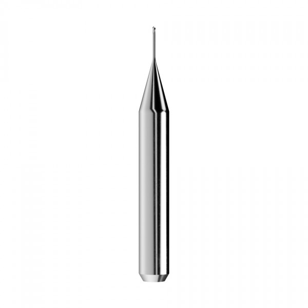 solid carbide ballnose end mill Ø0,6mm, optimized for machining zirconium oxide, PMMA, wax