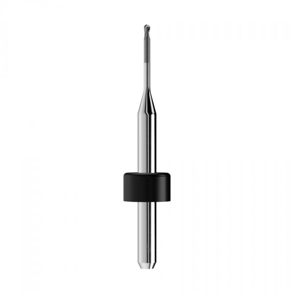 solid carbide ballnose end mill Ø1mm, optimized for machining zirconium oxide