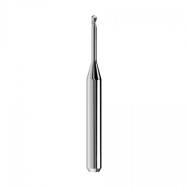 solid carbide ballnose end mill Ø1,5mm, optimized for machining zirconium oxide, PMMA, wax