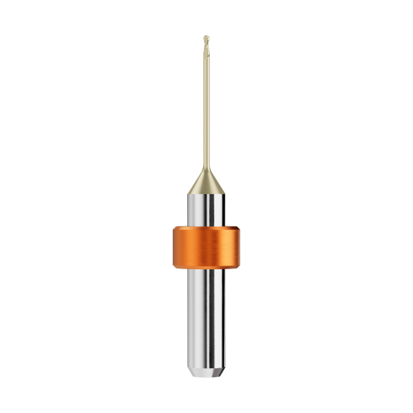 solid carbide ballnose end mill Ø1,0mm, optimized for machining zirconium oxide, PMMA, wax