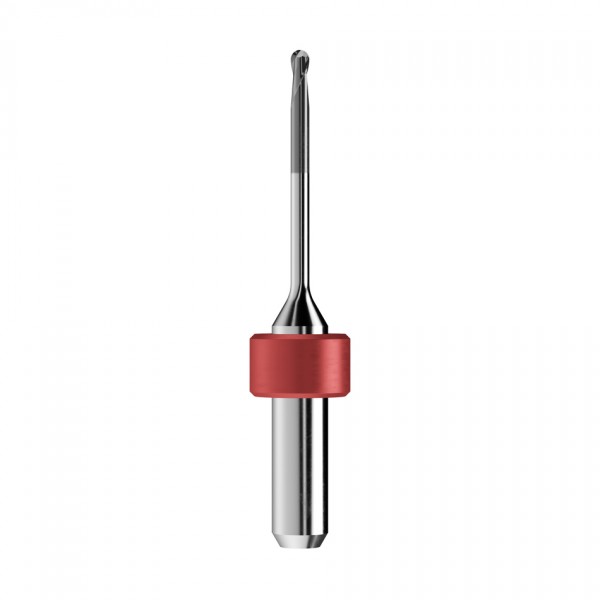 solid carbide ballnose end mill Ø2mm, optimized for machining zirconium oxide