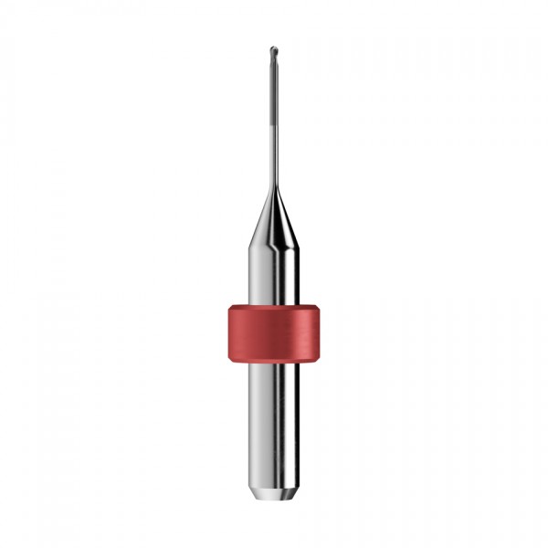 solid carbide ballnose end mill Ø1mm, optimized for machining zirconium oxide