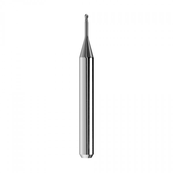 solid carbide ballnose end mill Ø1mm, optimized for machining CoCr