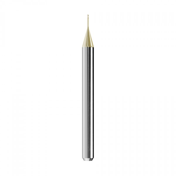 solid carbide ballnose end mill Ø0,5mm, optimized for machining zirconium oxide, PMMA