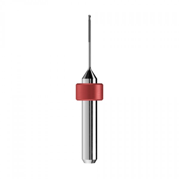 solid carbide ballnose end mill Ø1mm, optimized for machining zirconium oxide